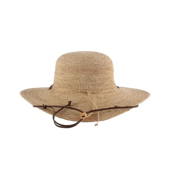 Handcrafted Since 1921 Scala Women's Tan Straw Hat with Brown Band - Picture 3 of 6